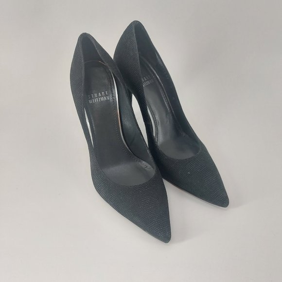 Stuart Weitzman Women's Black Pumps Almond Toe High Heels Size 7 M - Picture 8 of 16